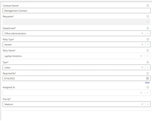 Contract Request Form